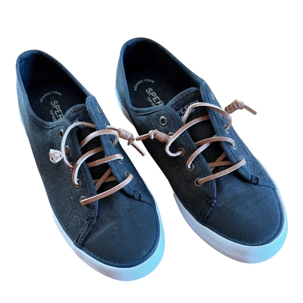 Sperry Top-Sider Crest Vibe Black Canvas‎ Sneakers Womens 7M
